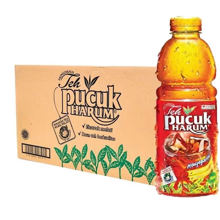Satu dus dan botol Teh Pucuk Harum